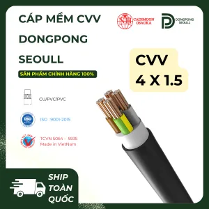 CÁP MỀM DONG PONG SEOULL CVV 4x1.5 300/500v Cu/PVC/PVC Đen