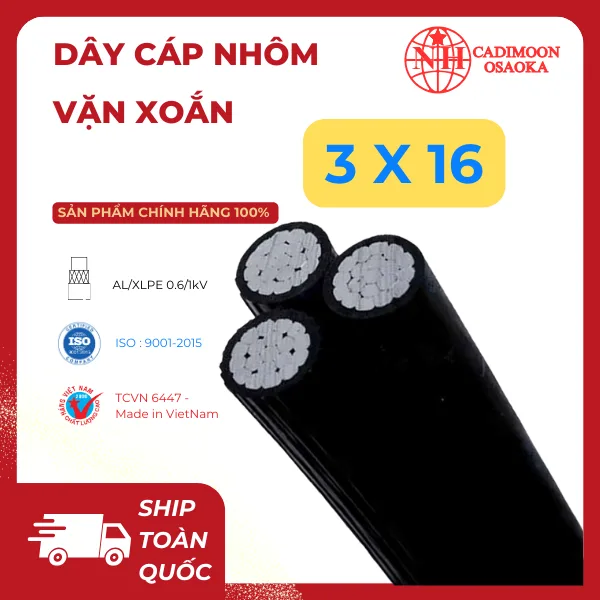 Cáp Nhôm Vặn Xoắn ABC 3x16mm²