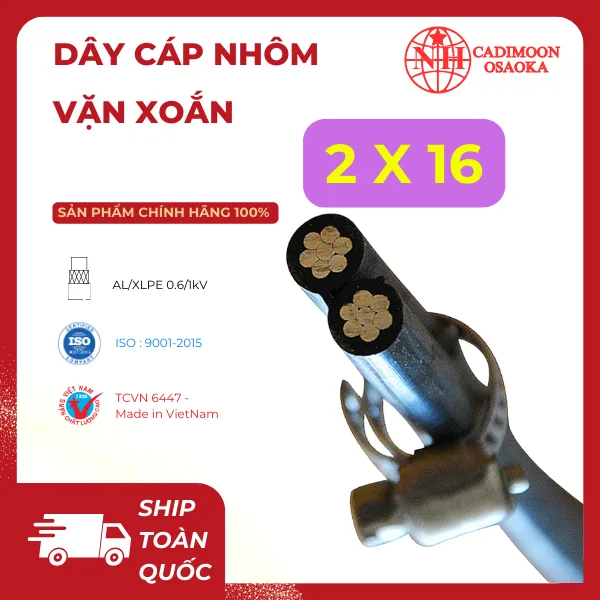 Cáp Nhôm Vặn Xoắn ABC 2x16mm²