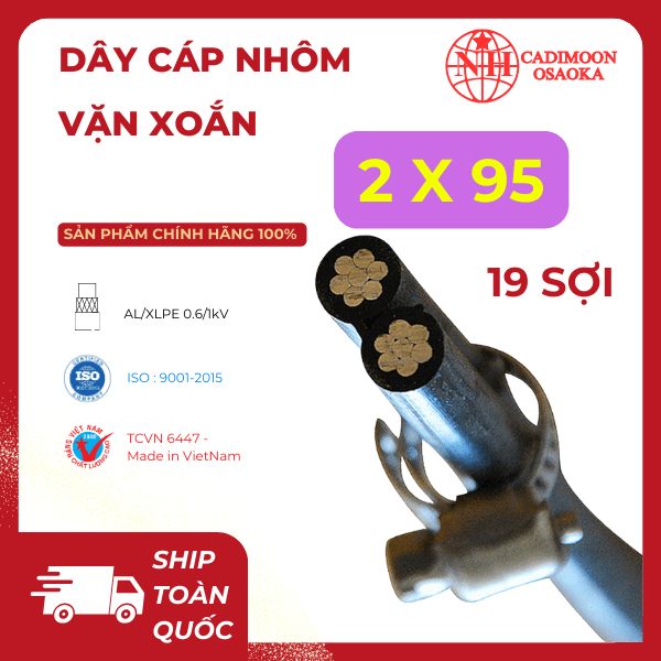 Cáp Nhôm Vặn Xoắn ABC 2x95mm²