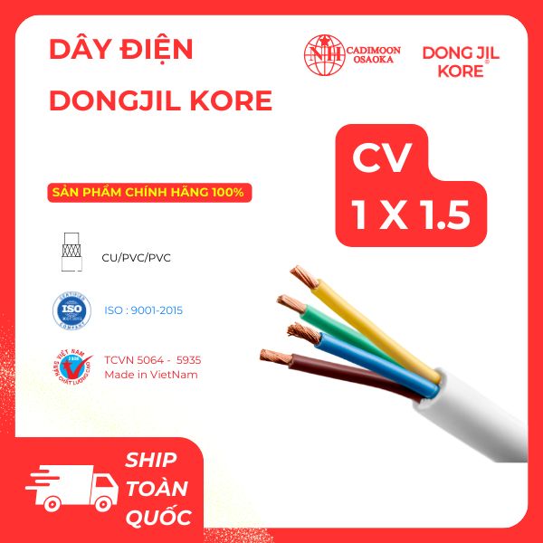 DÂY ĐIỆN DONG JIL KORE - CV 1x1.5 CU/PVC
