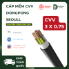 CÁP MỀM DONG PONG SEOULL CVV 3x0.75 300/500v Cu/PVC/PVC Đen