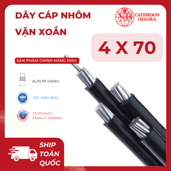 Cáp Nhôm Vặn Xoắn ABC 4x70mm²