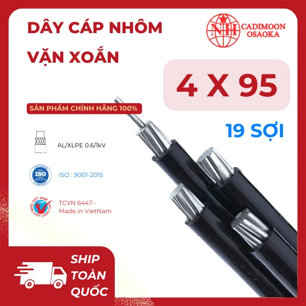Cáp Nhôm Vặn Xoắn ABC 4x95mm²