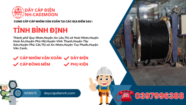 CUNG CẤP CÁP NHÔM VẶN XOẮN TẠI CÁC ĐỊA ĐIỂM SAU TỈNH BÌNH ĐỊNH
