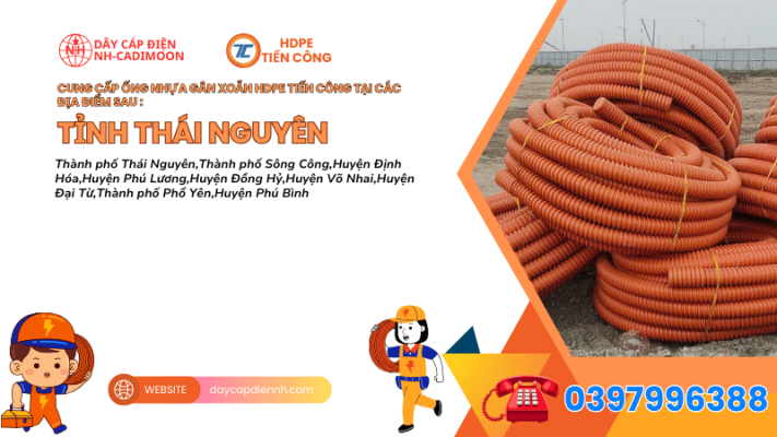ĐỊA CHỈ BÁN ỐNG NHỰA GÂN XOẮN HDPE TIẾN CÔNG TẠI TỈNH THÁI NGUYÊN