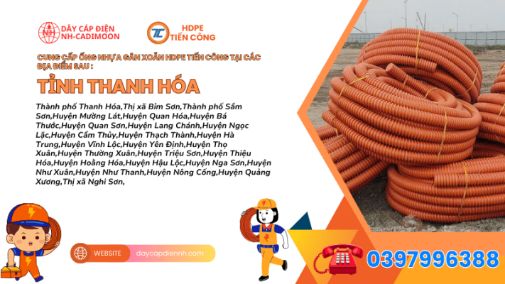 ĐỊA CHỈ BÁN ỐNG NHỰA GÂN XOẮN HDPE TIẾN CÔNG TẠI TỈNH THANH HÓA