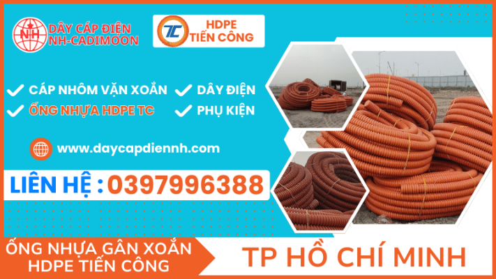 ỐNG NHỰA GÂN XOẮN HDPE TIẾN CÔNG TẠI THÀNH PHỐ HỒ CHÍ MINH