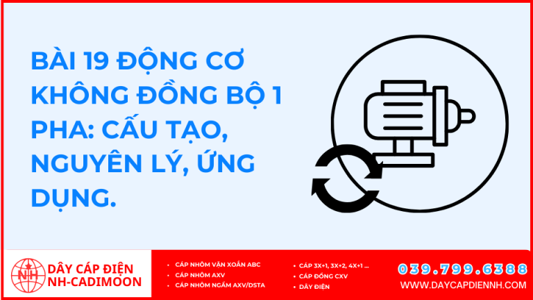 Bài 19 Động Cơ Không Đồng Bộ 1 Pha: Cấu Tạo, Nguyên Lý, Ứng Dụng.